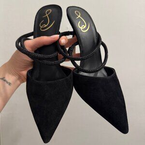 Sam Edelman Black Heeled Mules